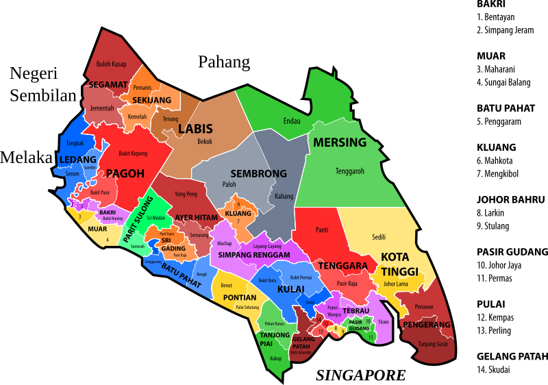 Johor new electoral map (March 2017)