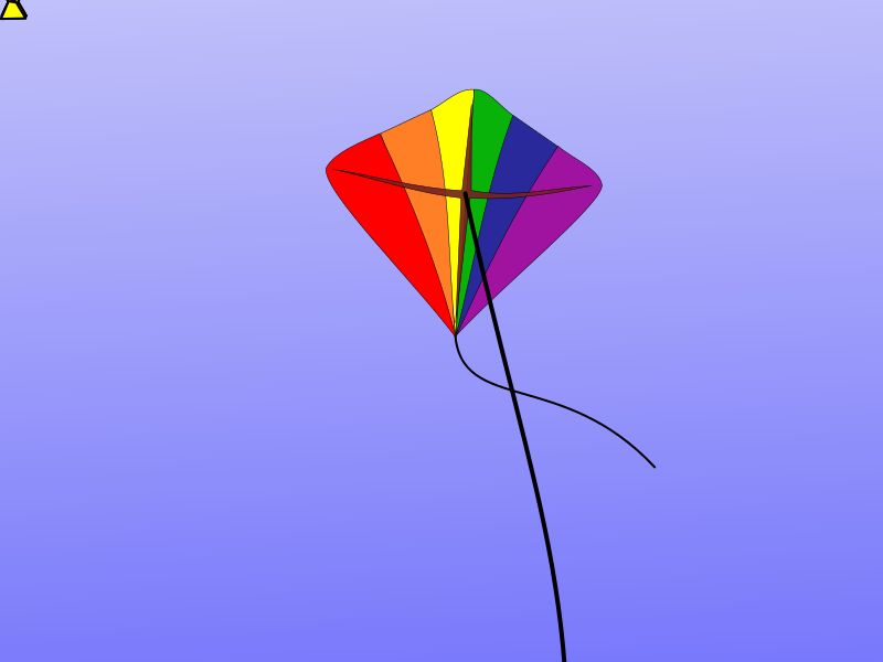 Animation of a flying kite