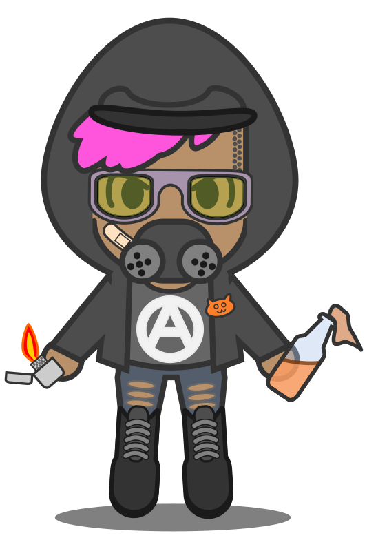 Kawaii Antifa (w gas mask)
