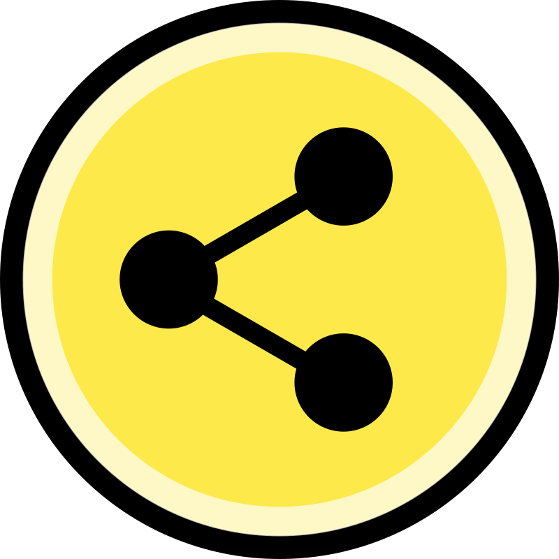 Button - Share (yellow & black)