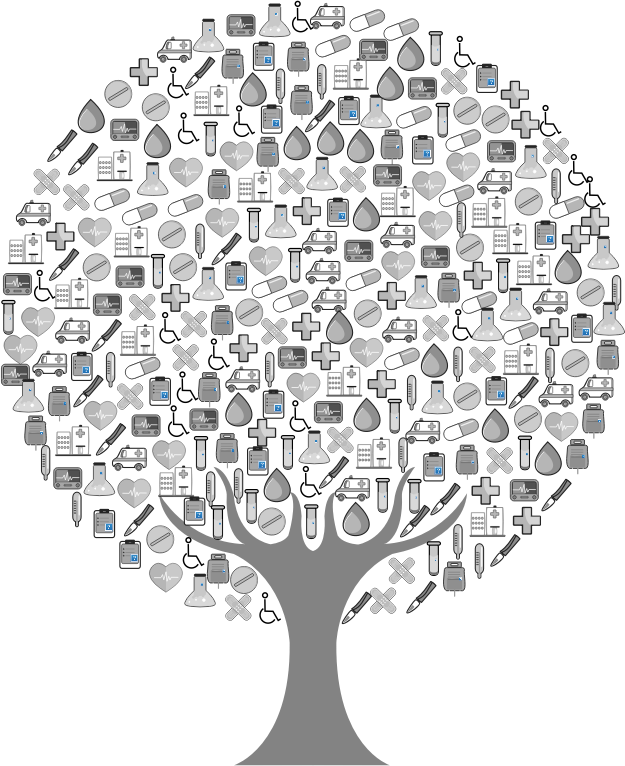 Medical Icons Tree Grayscale