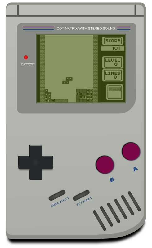 Gameboy with tetris 