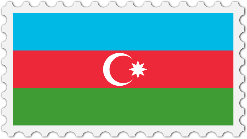 Azerbaijan flag stamp