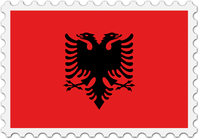 Albania flag stamp