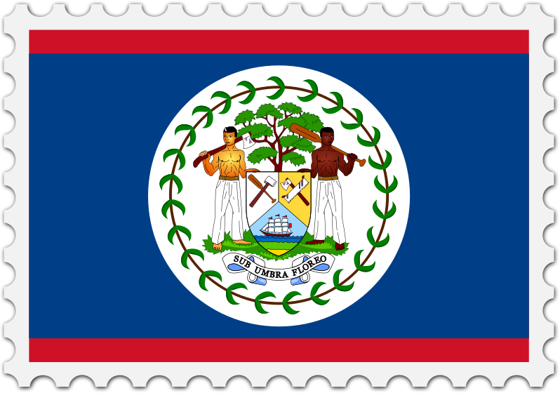 Belize flag stamp