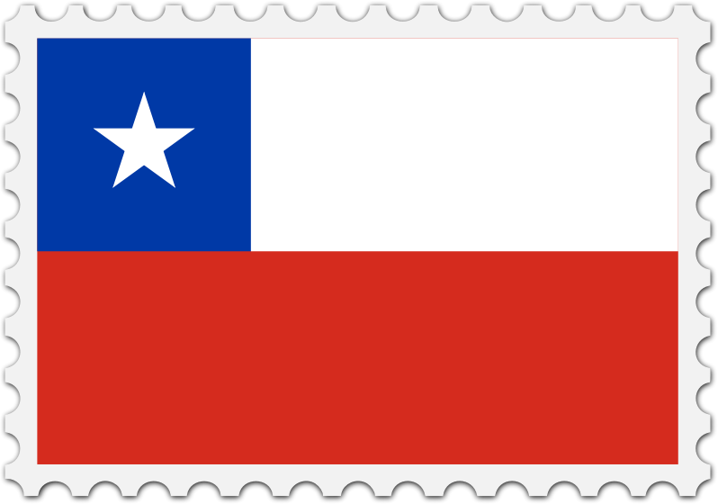 Chile flag stamp