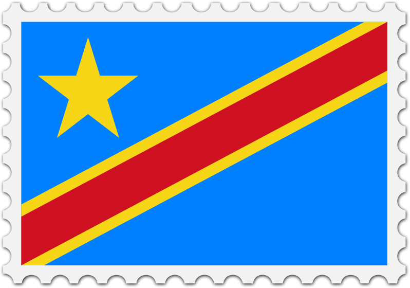 Democratic Republic of the Congo flag stamp