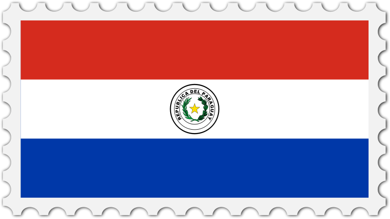 Paraguay flag stamp