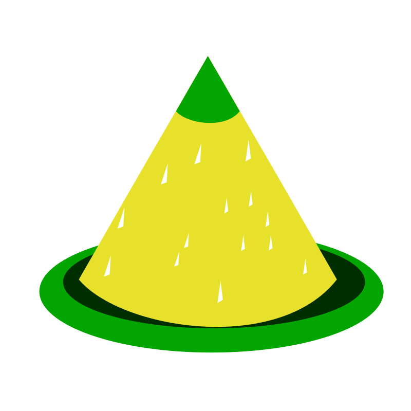 cone-shaped yellow rice dish (tumpeng)