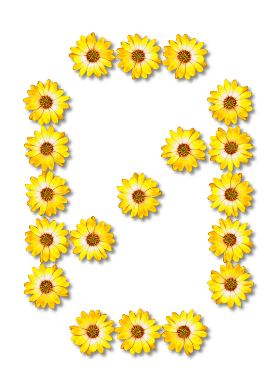 Floral alphabet, 0