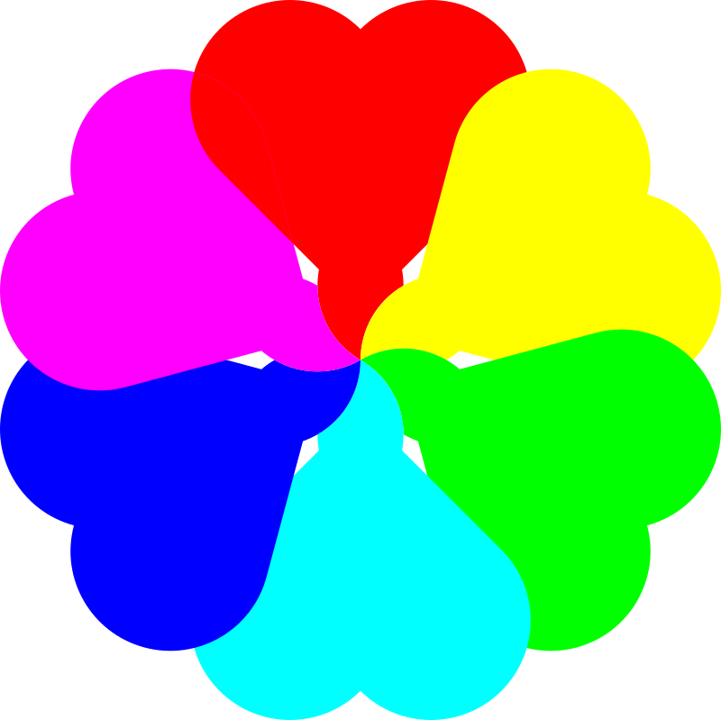 Flowerheart with a center