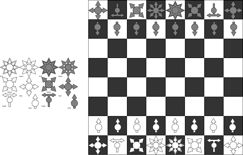 chess set design for postal chess