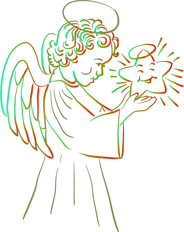 Angel with star (colour 2)