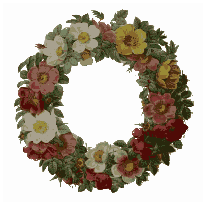 Redoute - Rose wreath - color