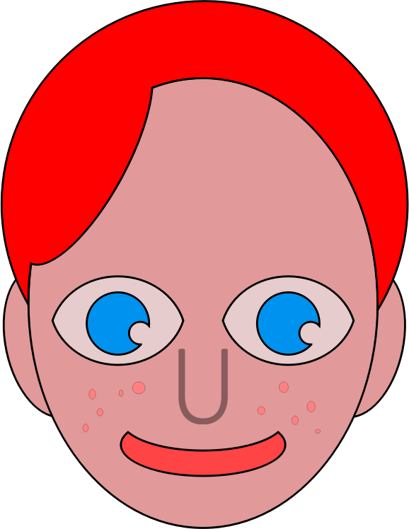 Nerdy Redhead with Blue Eyes