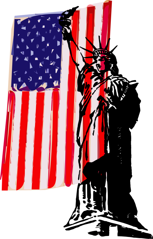 Liberty and a Flag