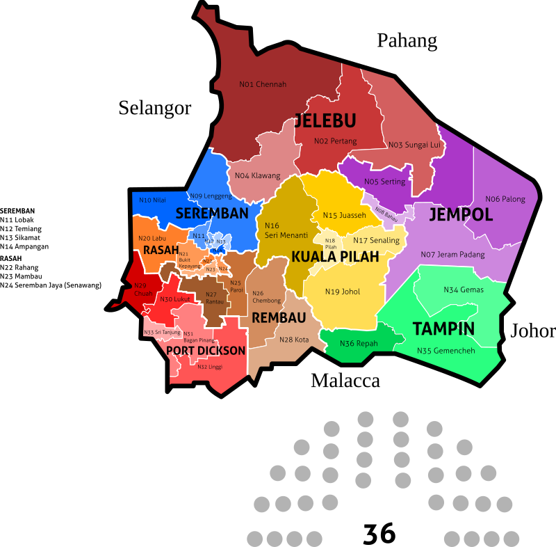 Negeri Sembilan State Legislative Assembly Constituencies - 2018