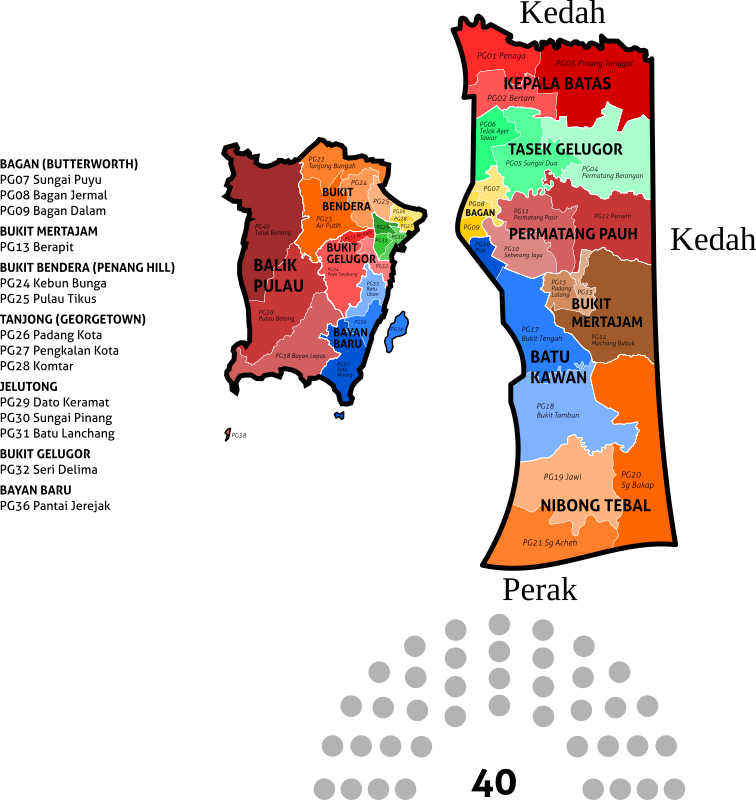 Penang new electoral map - 2018