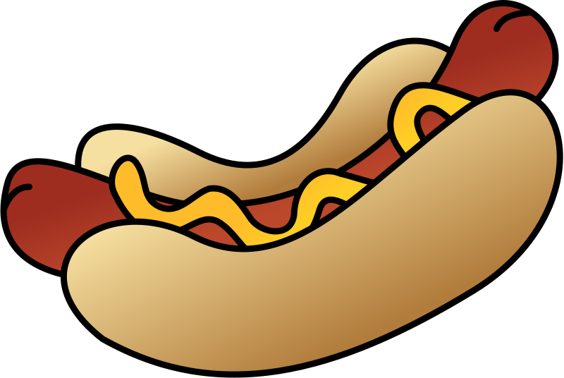 Hot Dog with sausage, bun and mustard