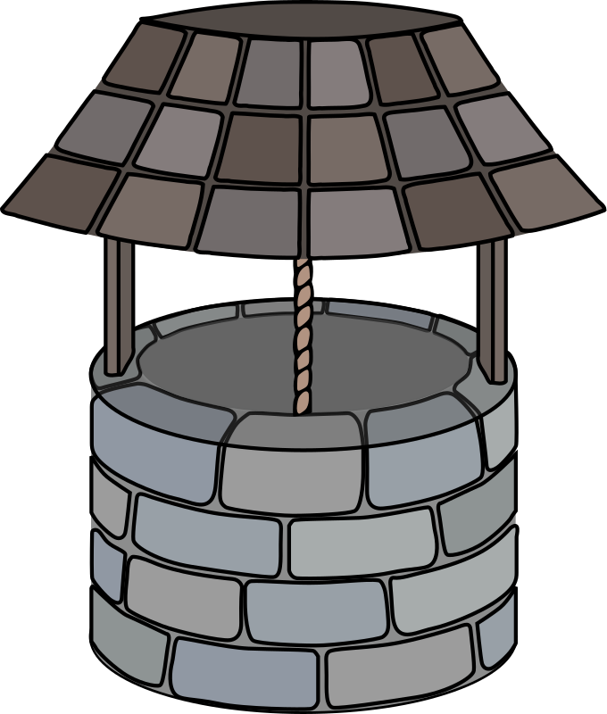 Wishing well with curved roof