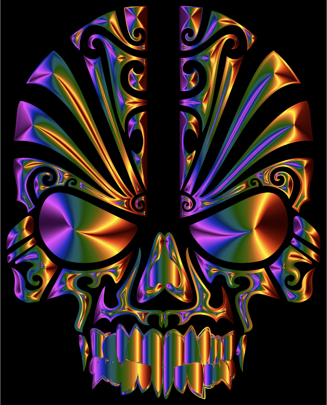 Tribal Skull Silhouette 2 Chromatic