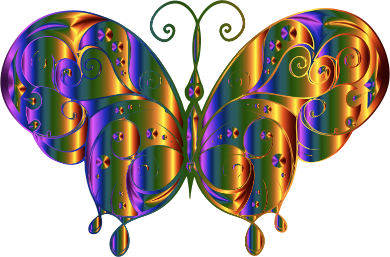 Flourish Butterfly Silhouette Chromatic