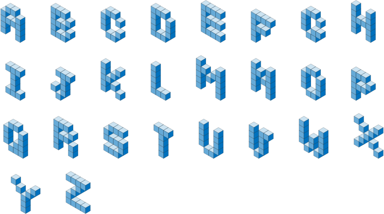 Isometric Font Alphabet