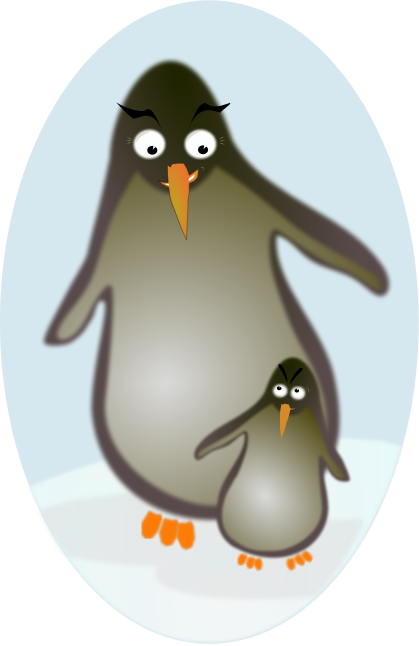 penguin father and son