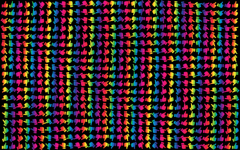 Stylized Thumbs Up Background Prismatic Variation 2