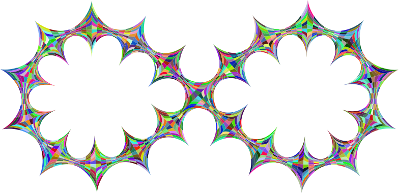 Stylized Checkered Geometric Infinity Symbol Prismatic