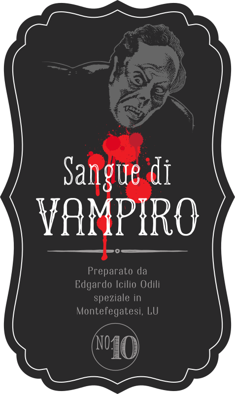 Etichetta per Halloween - Sangue di vampiro