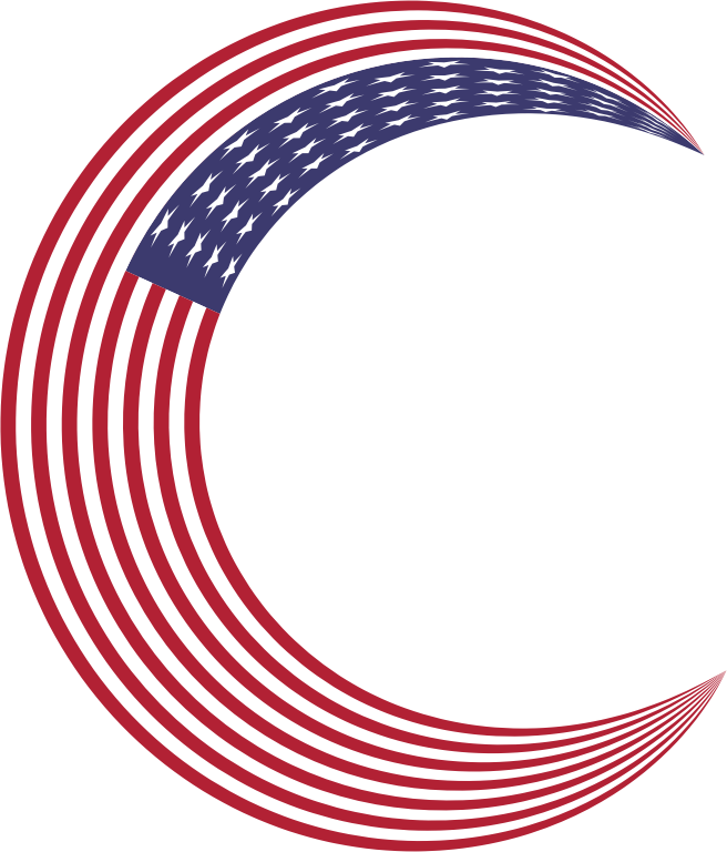 America Flag Crescent Moon