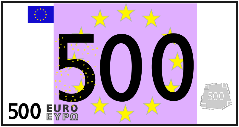 worksheet 500 euro coloured