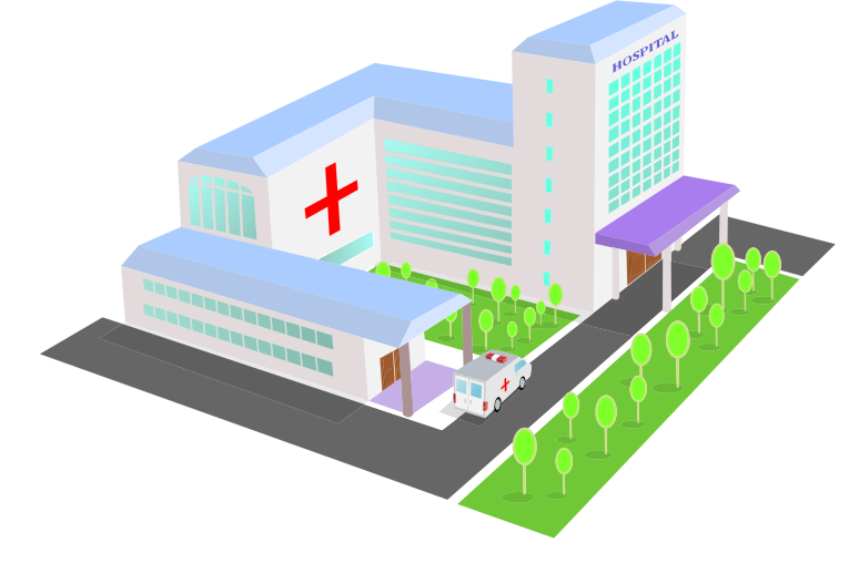 Isometric 3D Perspective Hospital