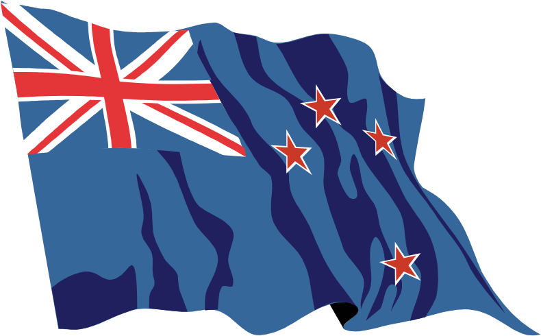 New Zealand Flag In The Wind