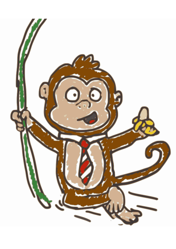 Monkey cartoon childish