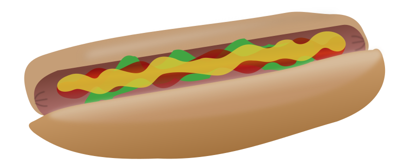 Hot Dog with Ketchup Mustard Relish