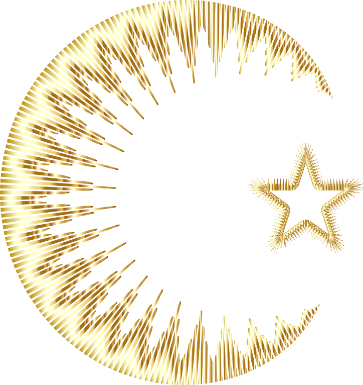 Art Deco Style Crescent And Star II Gold