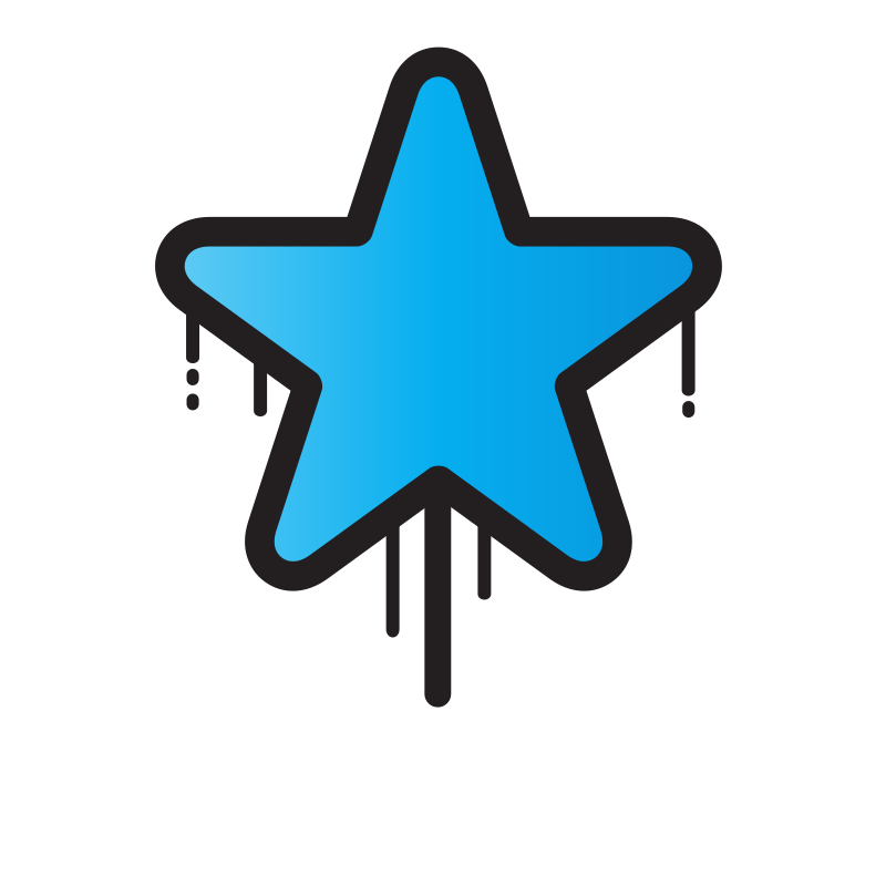 Dripping blue star