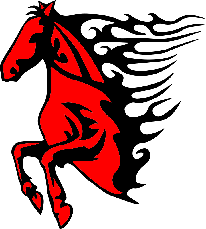 Red flame horse