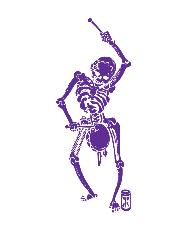Skeleton with a Drum - Purple