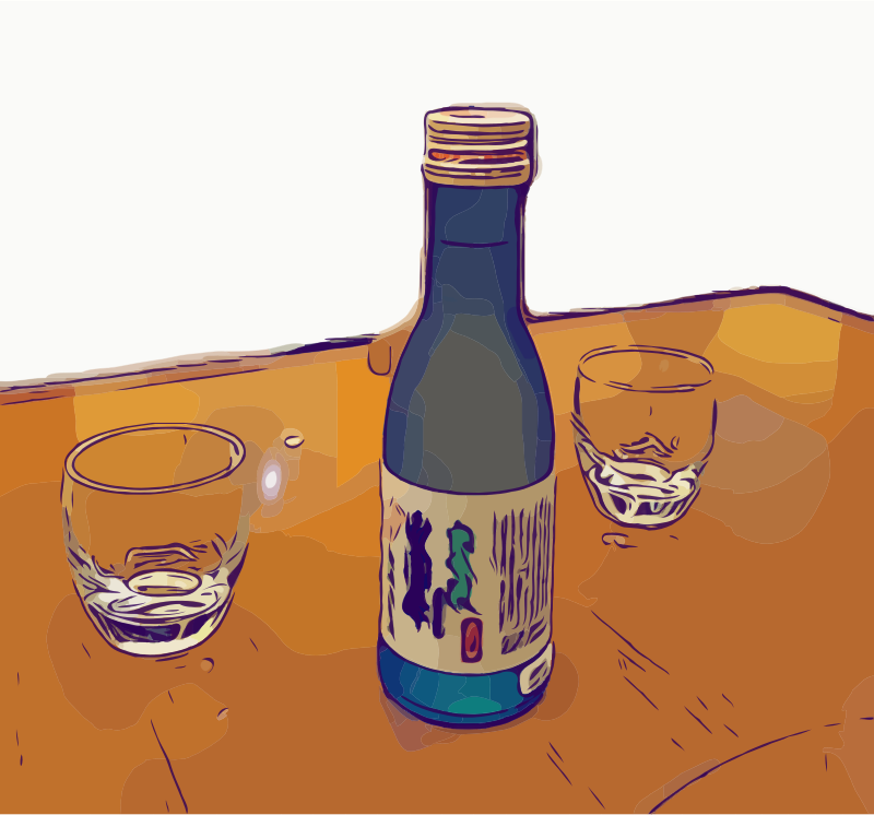 Sake Bottle Cups Table