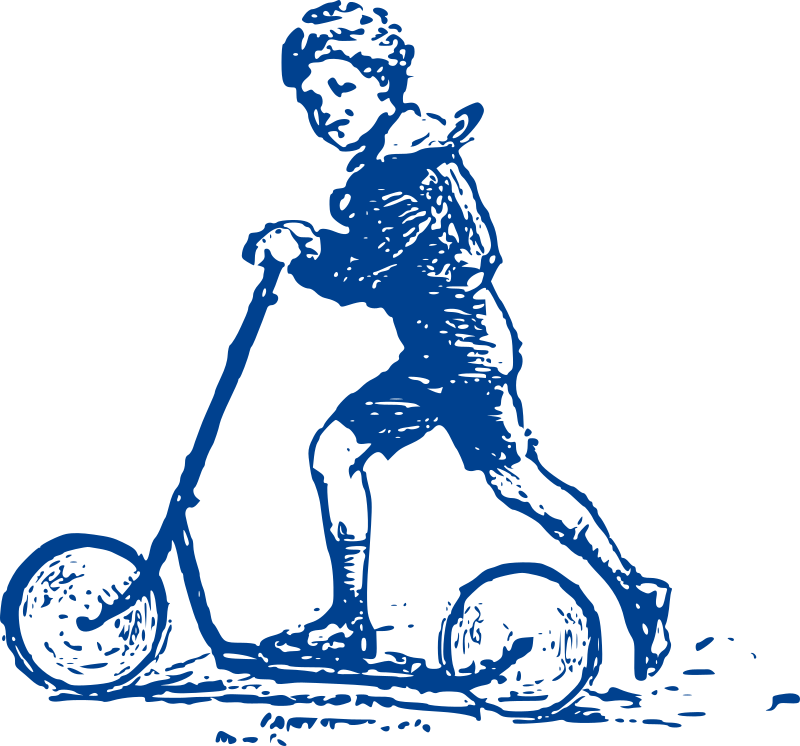 Blue Boy on Scooter