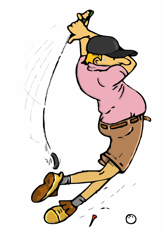 A Golfer missing the ball