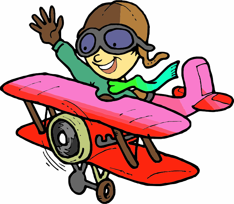 Lady flying in Bi-plane