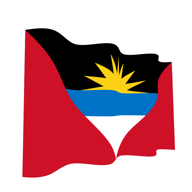 Waving flag of Antigue and Barbuda