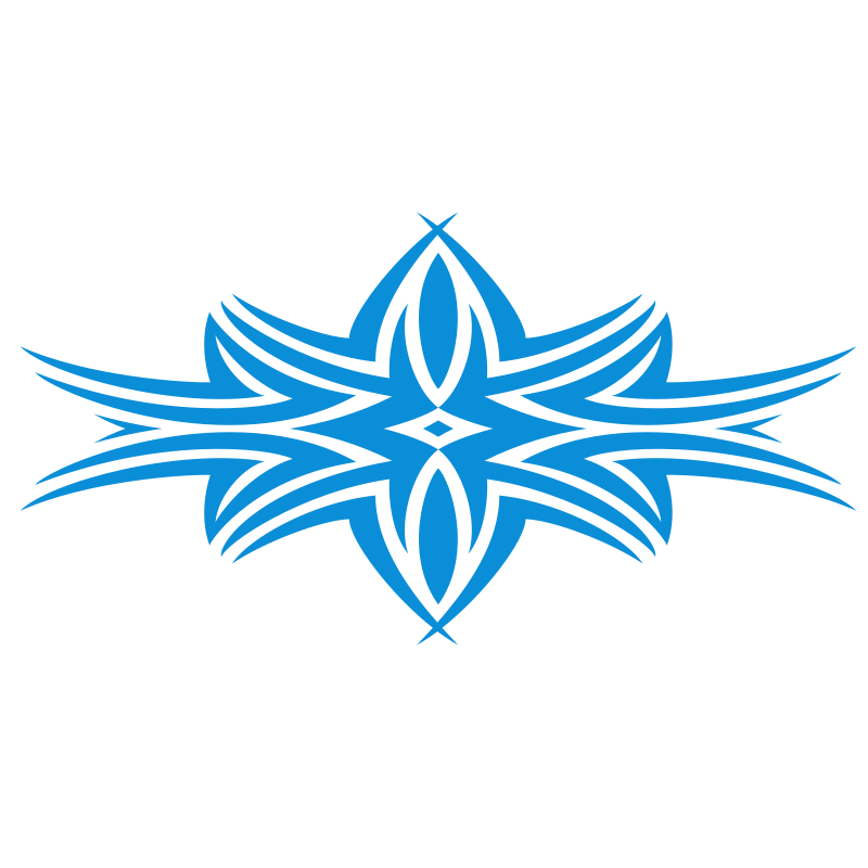 Tribal design shape in blue colour