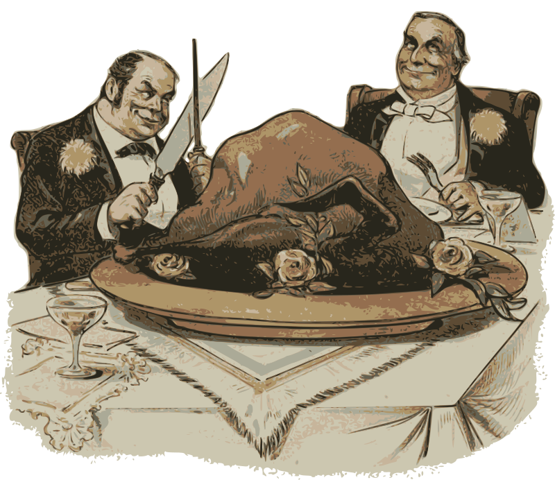 Two Guys Having Thanksgiving Dinner