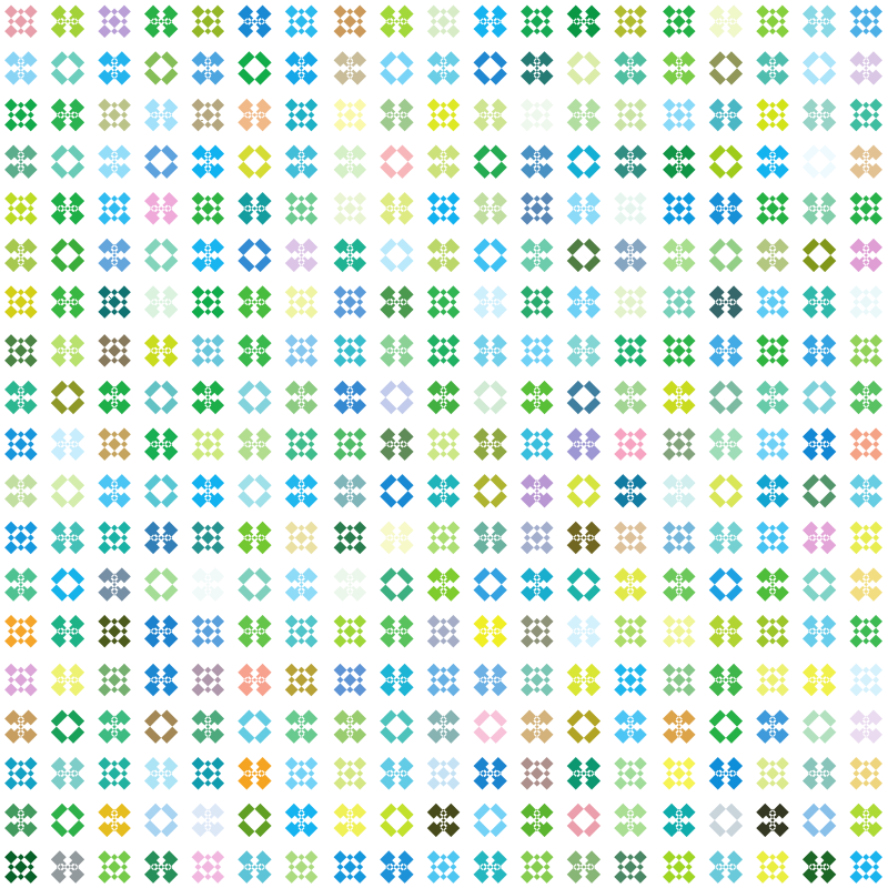 Geometric symbols mosaic pattern