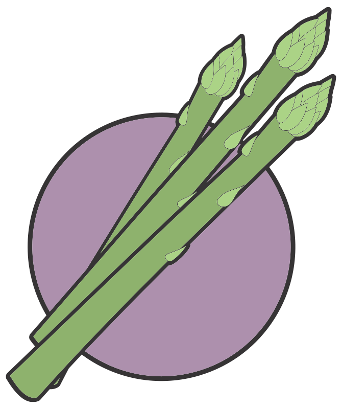 Asparagus Line Art Logo - Colour